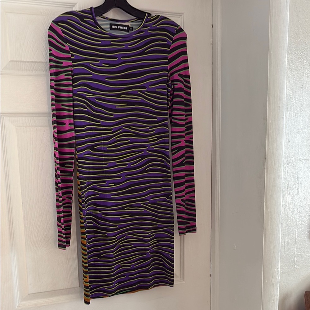 House of Holland Multicolor Zebra Print Dress